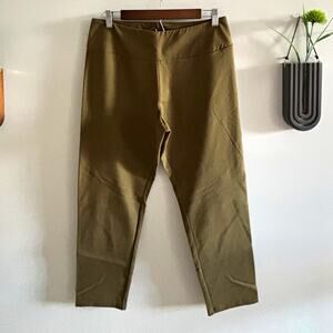 Women with Control Petite Med Olive Green Solid Pull-On Leggings Cotton Blend